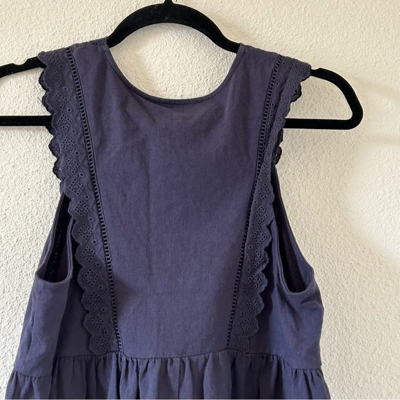 JAMES COVIELLO Eyelet Scallop Vneck Baby Doll Tank Top Women Sz Small - Picture 7 of 7